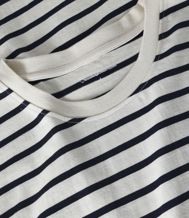 Gestreept t-shirt SHAYNE BLUE WHITE biologisch katoen KCA