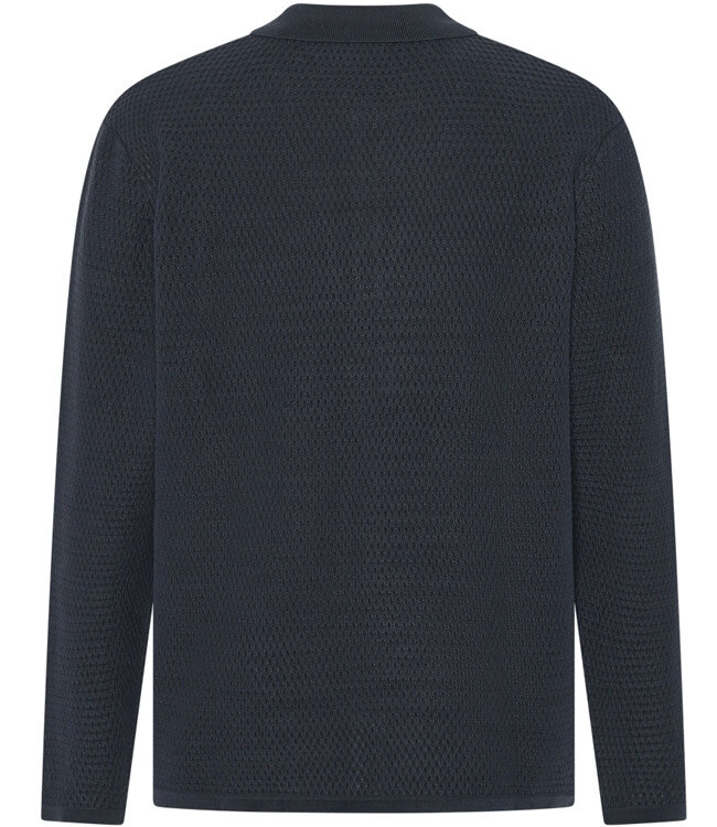 Gebreid polo shirt lange mouw met NIEK NIGHT biologisch katoen KCA