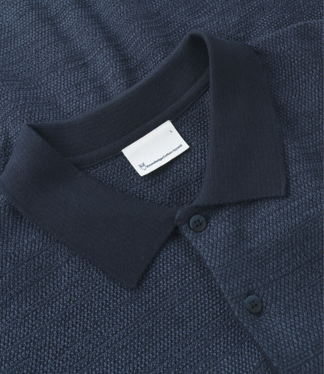 Gebreide polo JAN NIGHT MELANGE biologisch katoen KCA