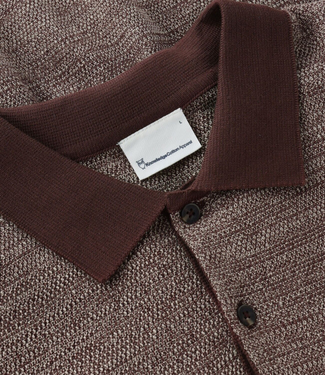 Gebreide polo JAN CHOCO MELANGE biologisch katoen KCA