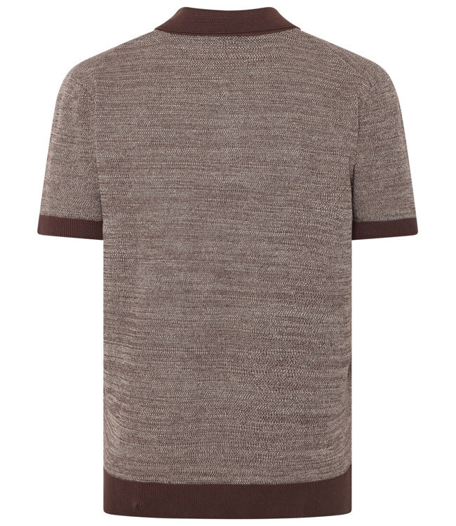 Gebreide polo JAN CHOCO MELANGE biologisch katoen KCA