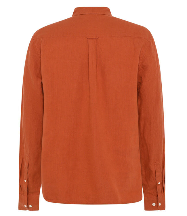 linnen overhemd WAHID BRICK garment dyed KCA