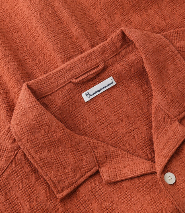 Overhemd korte mouw STRUCTURE BRICK biokatoen KCA