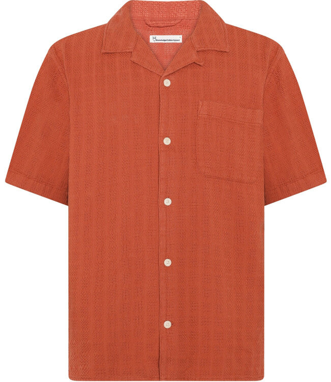 Overhemd korte mouw STRUCTURE BRICK biokatoen KCA