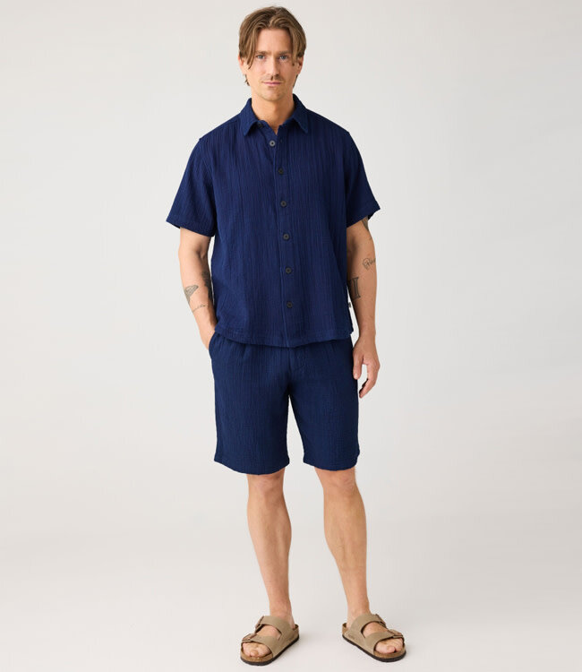 Mousseline overhemd korte mouw ED NIGHT biokatoen KCA