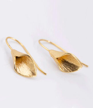 Anukoo ANUKOO fairtrade Oorbellen BLOEMKELK 18k verguld 2,5 cm