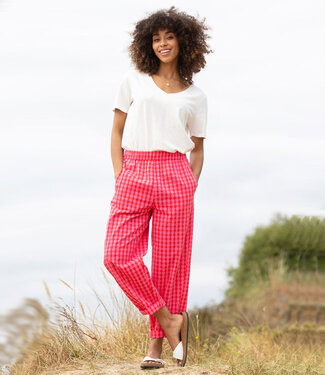 KITE KITE barrel leg broek RIX PINK van biologisch katoen seersucker