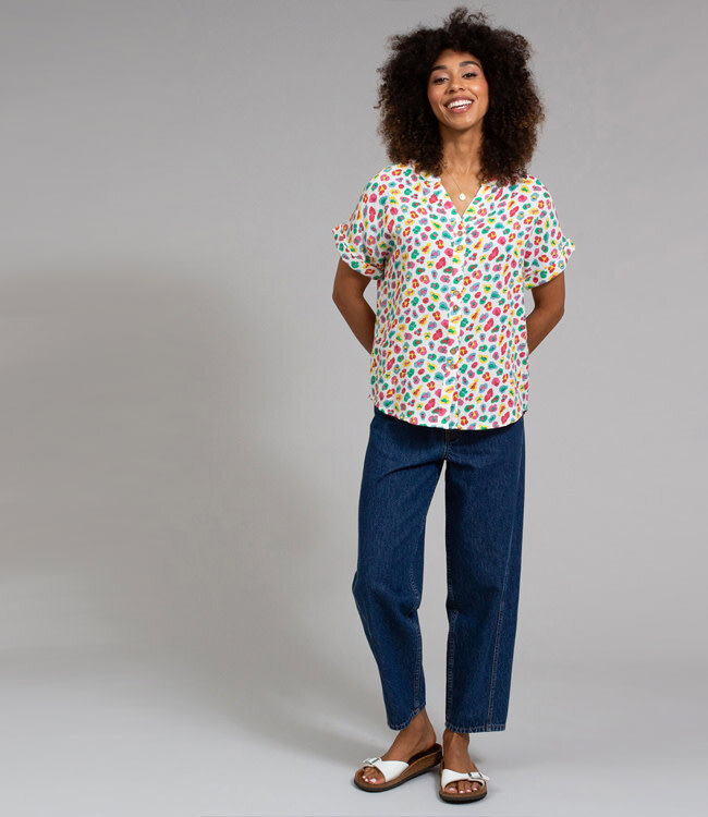 KITE mousseline blouse met print LEONIE van biologisch katoen