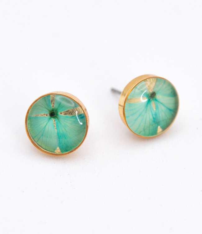 ANUKOO fairtrade Oorbellen HORTENSIA 18k verguld