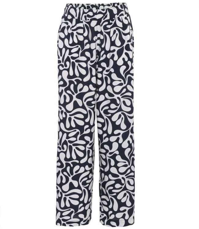 LIVING CRAFTS wijde broek met print NYNKE BLUE ecovero