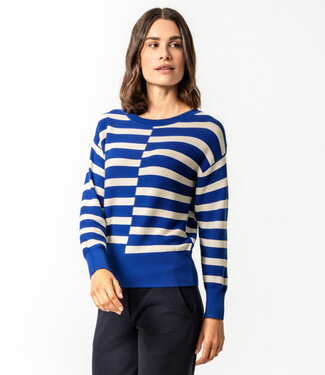 Living Crafts LIVING CRAFTS gestreepte trui MALIKA BLUE biologisch katoen