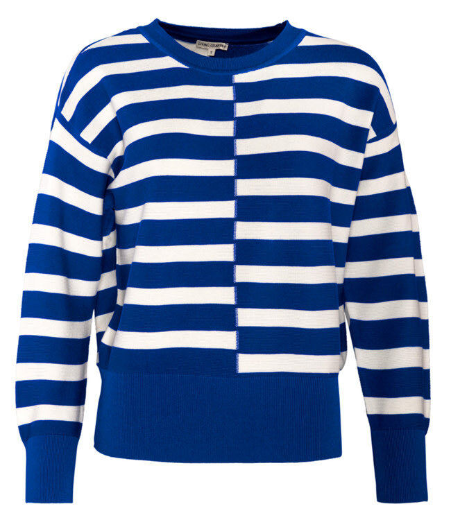 LIVING CRAFTS gestreepte trui MALIKA BLUE biologisch katoen