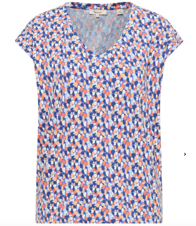 TRANQUILLO kapmouw shirt ELIN PEBBLES biologisch katoen