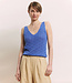 TRANQUILLO gebreide ajour top MALA BLUE biologisch katoen
