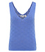 TRANQUILLO gebreide ajour top MALA BLUE biologisch katoen
