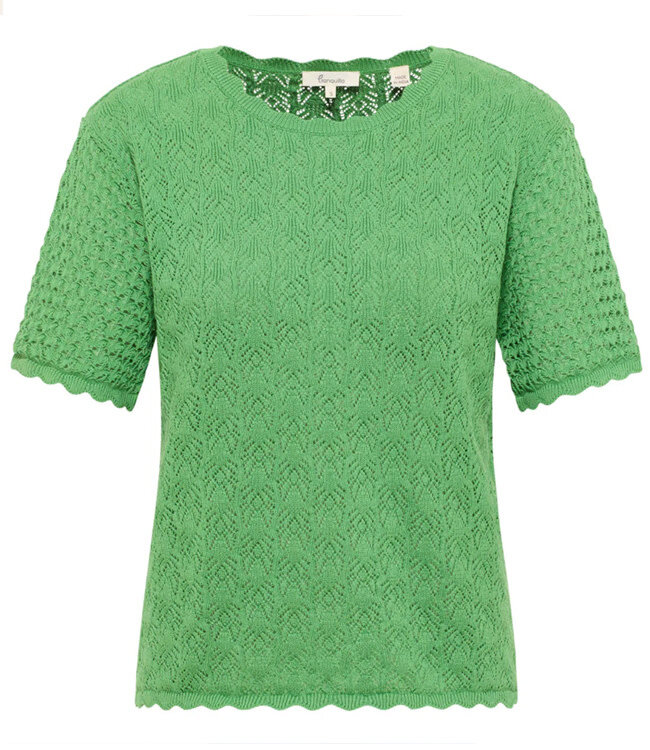 TRANQUILLO ajour shirt EMMA GREEN biologisch katoen