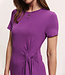 TRANQUILLO effen  jurk met strik OLIVIA GRAPE ecovero