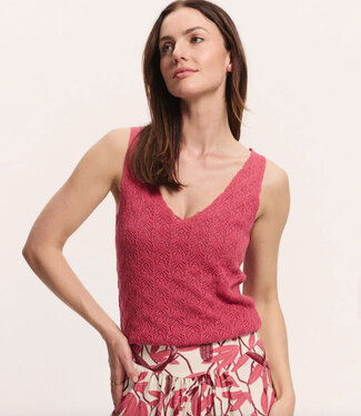 Tranquillo TRANQUILLO gebreide ajour top MALA BERRY biologisch katoen