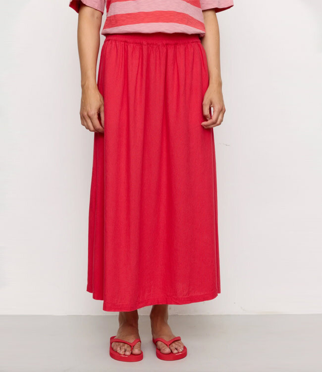 RECOLUTION rok met split FENNA RED linnen tencel