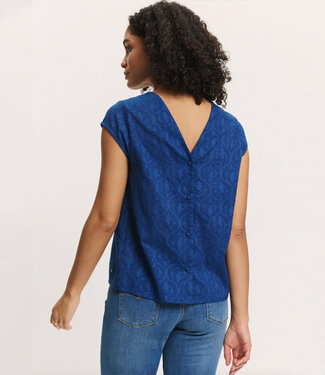 Tranquillo TRANQUILLO batist blouse LUNA NAVY biologisch katoen