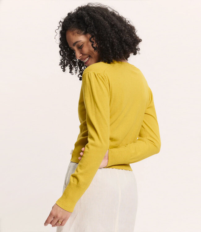 TRANQUILLO v-hals vest LINA MANGO biologisch katoen