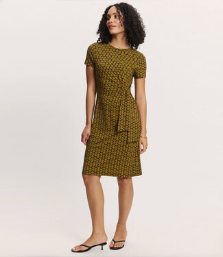 Tranquillo TRANQUILLO jurk met strik OLIVIA PAUW ecovero jersey