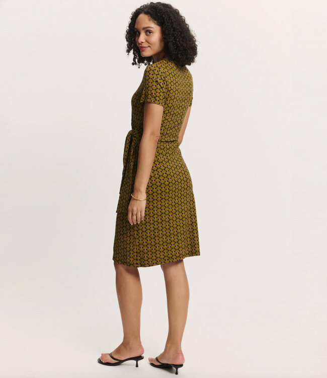 TRANQUILLO jurk met strik OLIVIA PAUW ecovero jersey