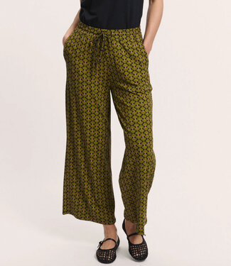 Tranquillo TRANQUILLO wijde broek met print TARA PAUW ecovero