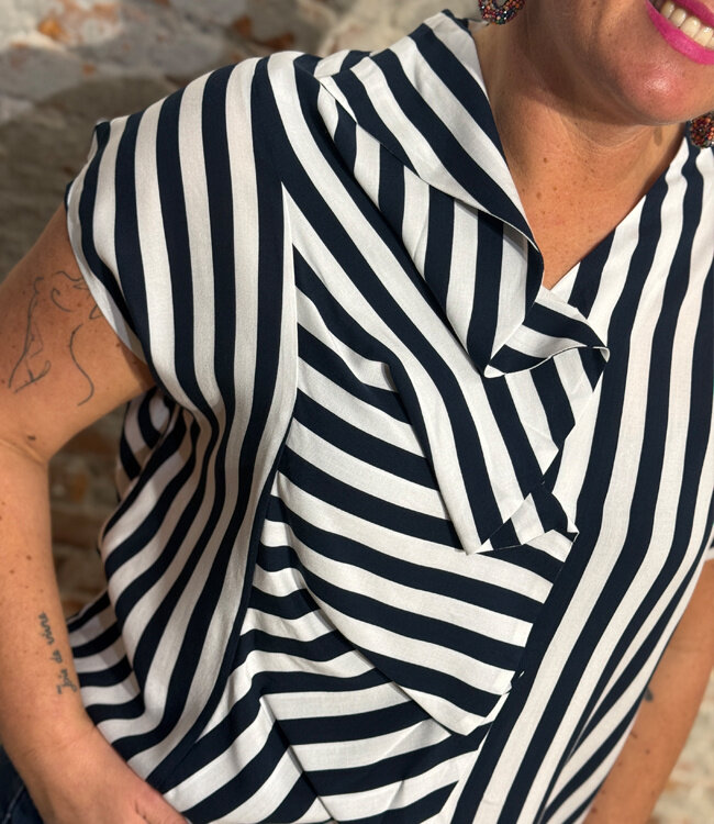 SKFK geplooide blouse KAUA STRIPES van ecovero