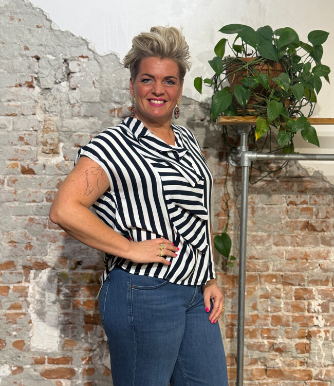 SKFK geplooide blouse KAUA STRIPES van ecovero