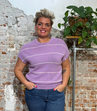 Lanius LANIUS gestreepte spencer HILDA VERBENA van alpaca en merino