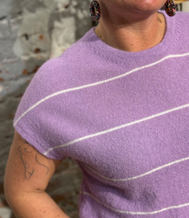 LANIUS gestreepte spencer HILDA VERBENA van alpaca en merino