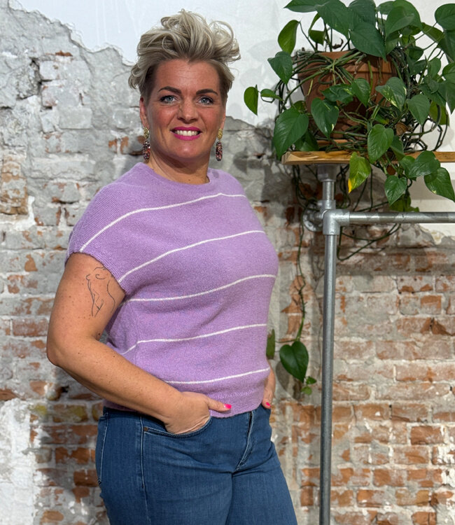 LANIUS gestreepte spencer HILDA VERBENA van alpaca en merino