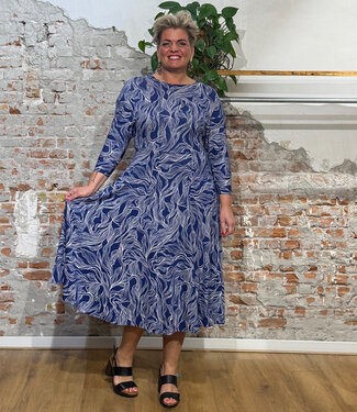 HIMALAYA batwing jurk MAIA BLUE met print van ecovero