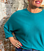 MADNESS batwing trui SOFIE TEAL biokatoen tencel