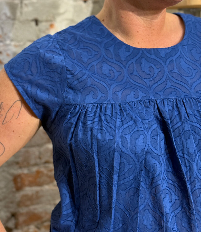 TRANQUILLO batist blouse LUNA NAVY biologisch katoen