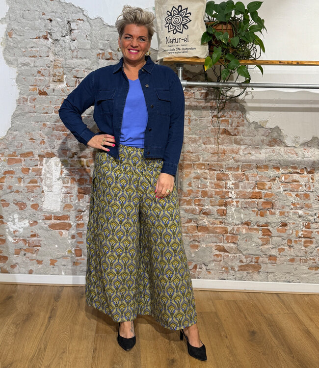 TRANQUILLO wijde broek met split VICKY TULIP