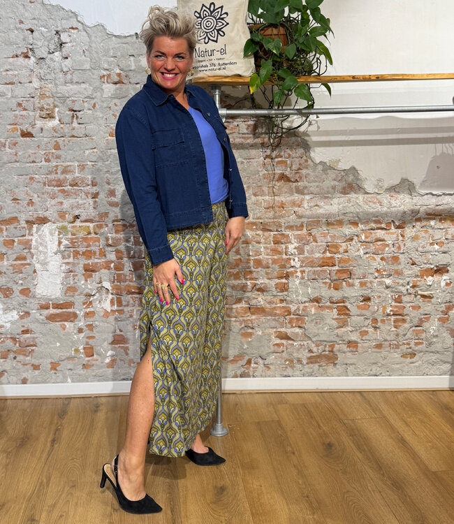 TRANQUILLO wijde broek met split VICKY TULIP