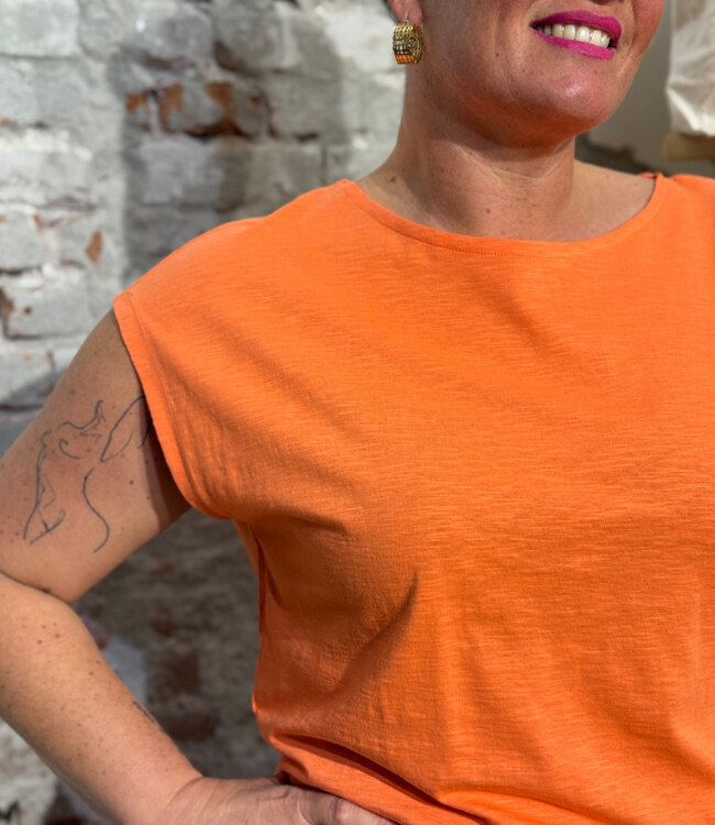 TRANQUILLO kapmouw shirt SAS ORANGE biologisch katoen