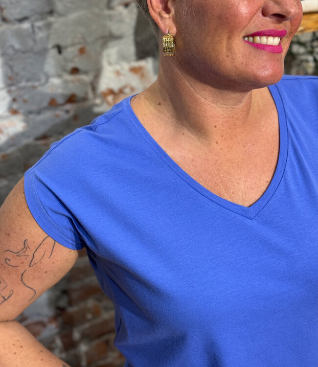 TRANQUILLO kapmouw shirt ELIN BLUE biologisch katoen