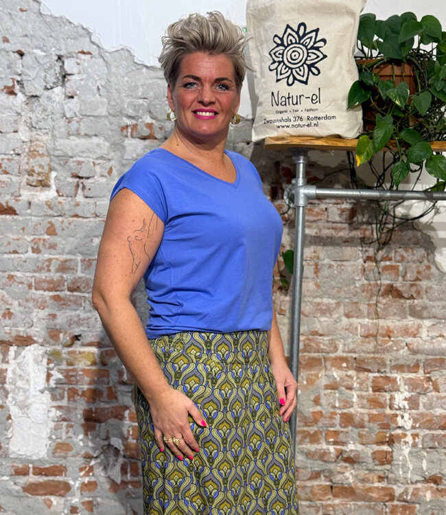 TRANQUILLO kapmouw shirt ELIN BLUE biologisch katoen