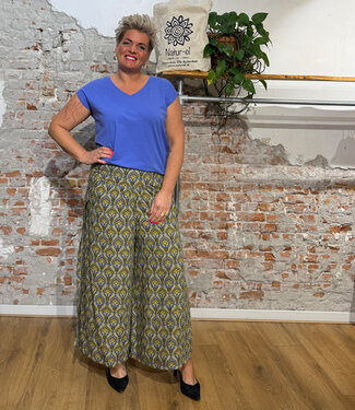 Tranquillo TRANQUILLO wijde broek met split VICKY TULIP