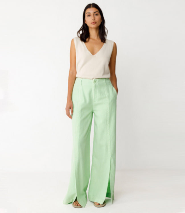 SKFK broek split in pijp NAREA LIGHT GREEN