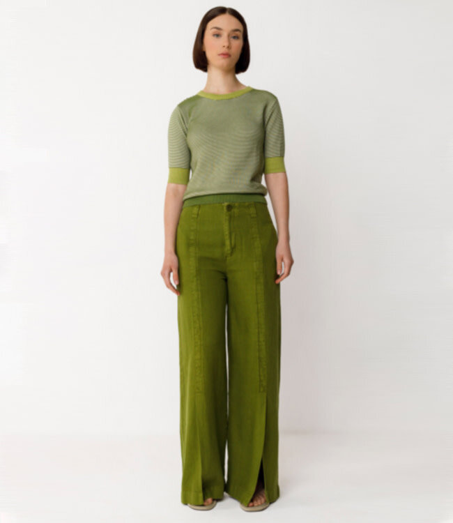 SKFK broek split in pijp NAREA DARK GREEN