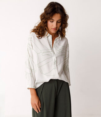 SKFK SKFK wijde blouse  met print TINA HANBOX van ecovero