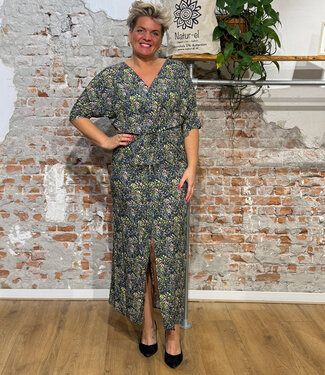 SKFK SKFK lange geplooide jurk BERTA SAUVAGE van ecovero