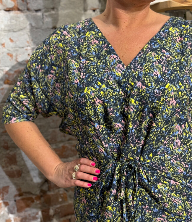 SKFK lange geplooide jurk BERTA SAUVAGE van ecovero