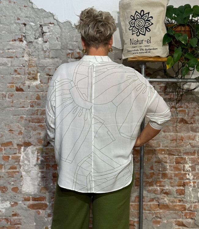 SKFK wijde blouse  met print TINA HANBOX van ecovero