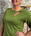 SKFK shirt met cut out AMARA GREEN van modal