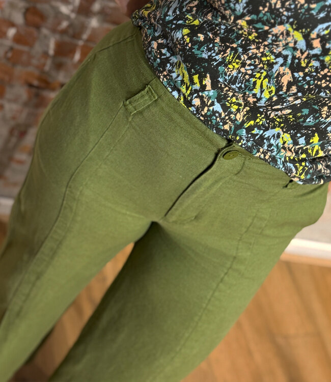 SKFK broek split in pijp NAREA DARK GREEN